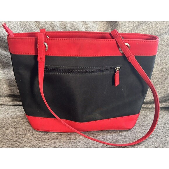 Sandol Ohio State University OSU Buckeyes Purse Red Black Double Handles Zip - Picture 4 of 10